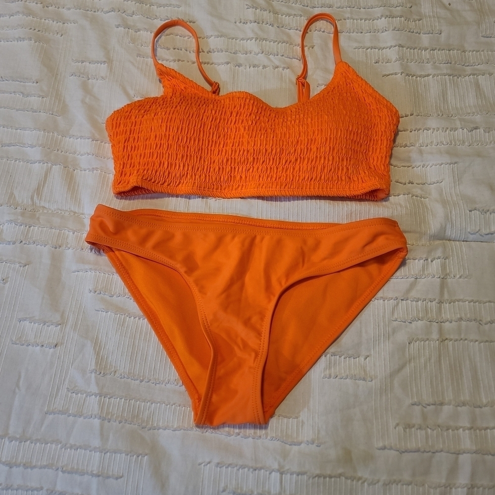 Cabana Del Sol Orange Two Piece Bikini, Small